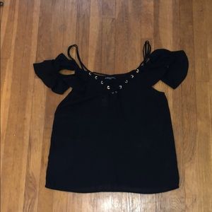 Black off the shoulder top